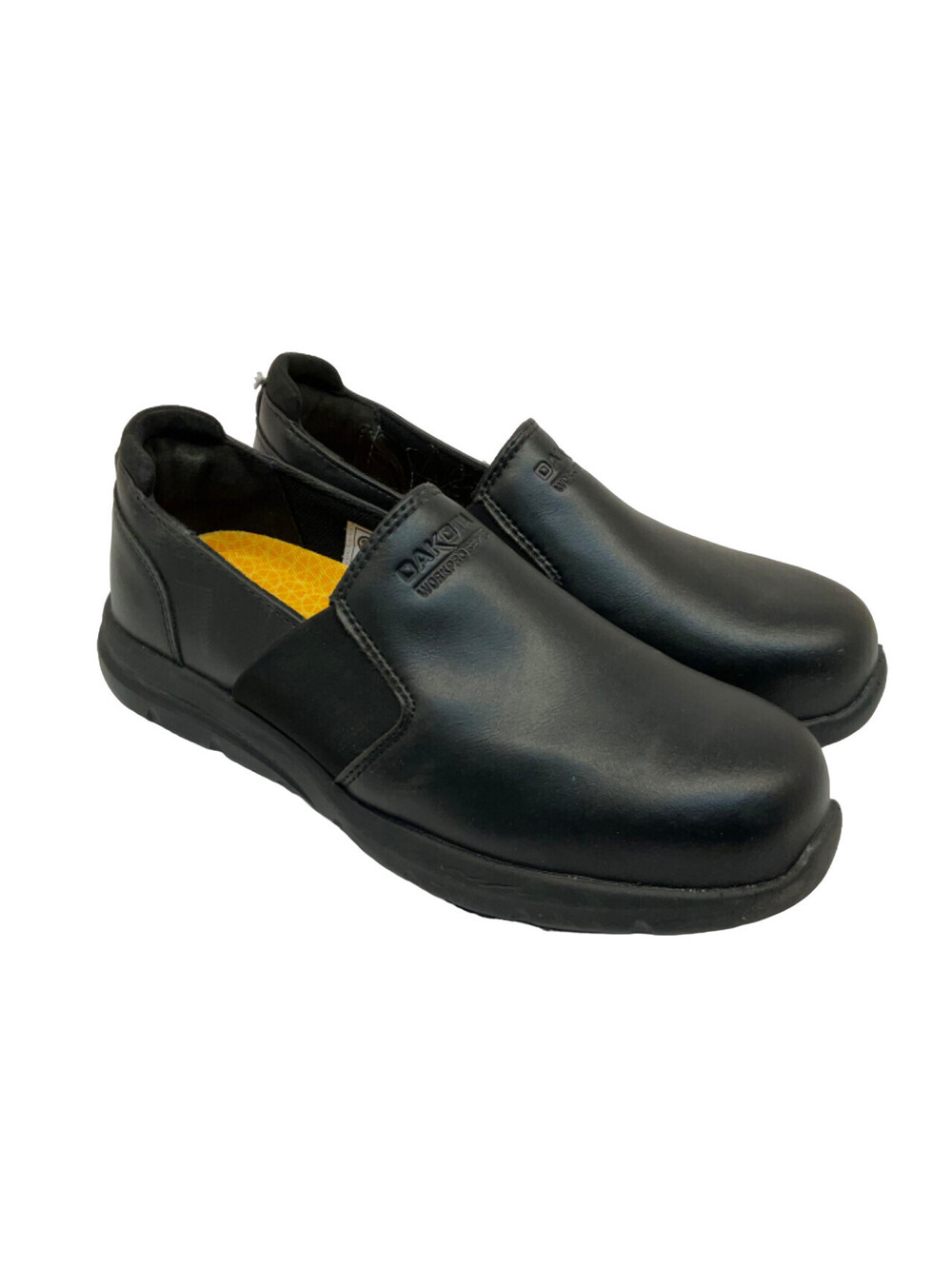 DAKOTA Women's Oxford Slip-On Steel Toe Safety Work Shoes 3107 Black 8.5M